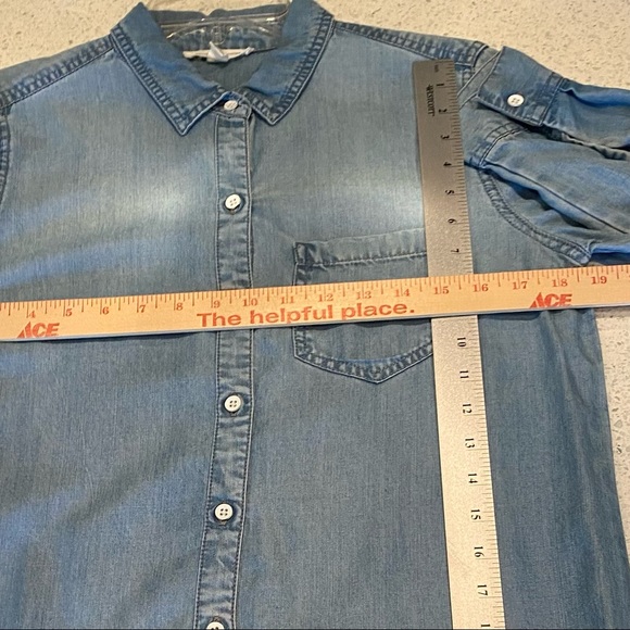 Denim Chambray Shirt Dress Tunic Kimono - Picture 12 of 13